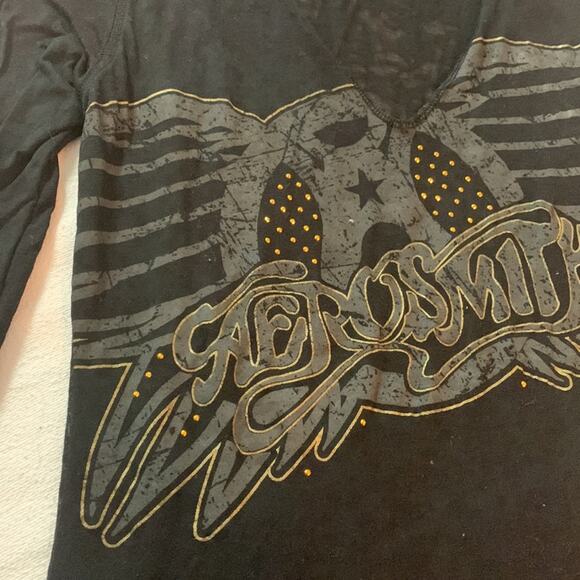 Disney womens medium Aerosmith rock n rollercoaster buronout long sleeve black - Picture 5 of 7